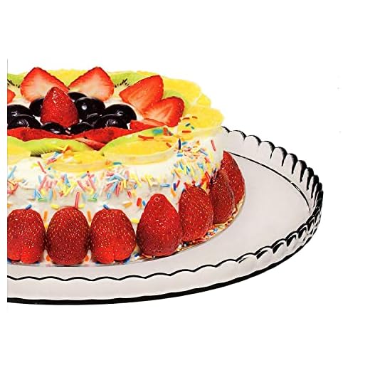 Pasabahce Premium Clear Glass Servicing Tray, Uniqe Desing Cake Stands, Server Plate, Great For Cup Cakes, Cookies, Snacks, and Fruits, Perfect for Parties, Gifts, Housewarming, Weddings, Anniversary