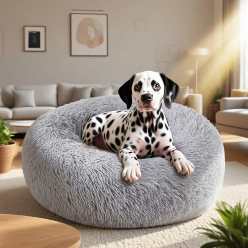 Dog Bed for Small Medium Large Dogs Cats, 20 inch Calming Washable-Round Cozy Soft Pet Bed for Puppy and Kitten with Slip-Resistant Bottom - Image 5