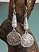 Sand Dollar Handmade Earrings with White Glasss Round Accents
