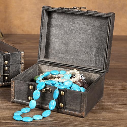 Rangement coffre en bois pirate pour ne plus perdre bijoux - 4
