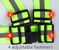 Vista 1 de Chaleco reflectante para correr, cinturón reflectante, chaleco de seguridad ajustable, para correr por la noche, montar al aire libre, cinta