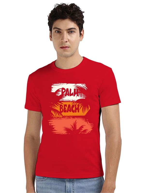 Image of Mens Round Neck Printed T Shirt Palm