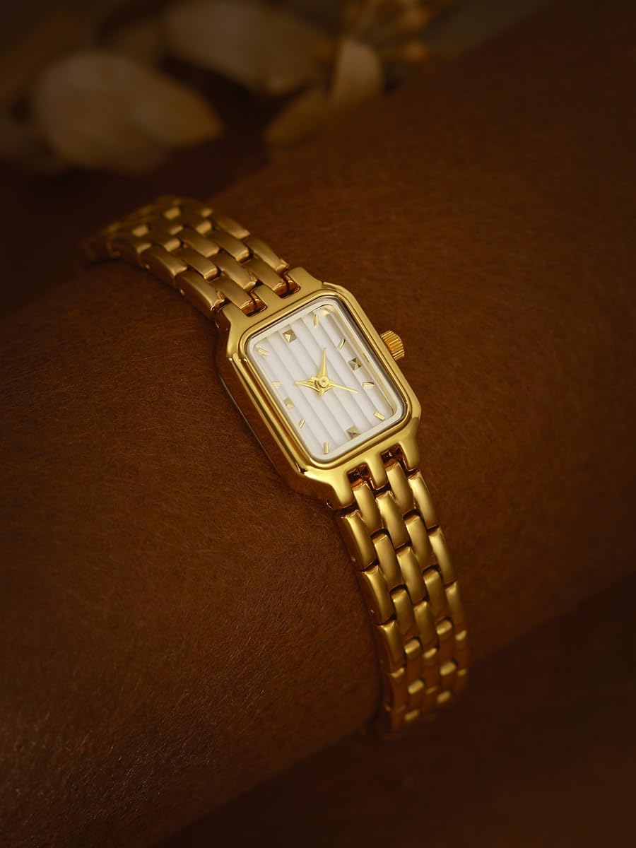 Women Vintage Small Rectangle Watch Quartz Dress Wristwatch image 4