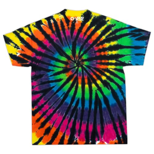 Liquid Blue Blank Tie Dye T-Shirt &ndash; Rainbow Spiral Streak, M