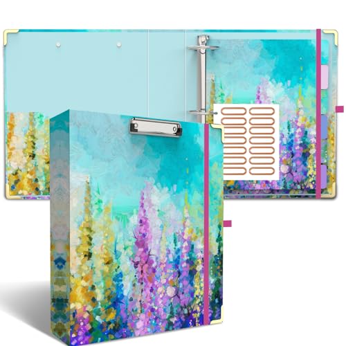 Classeur 3 anneaux rigide anti-cornes avec 6 intercalaires et porte-bloc pour organiser vos documents