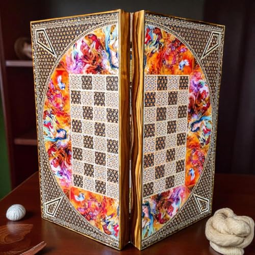 Juego de Backgammon de madera hecha a mano de 19 pulgadas miniatura 4