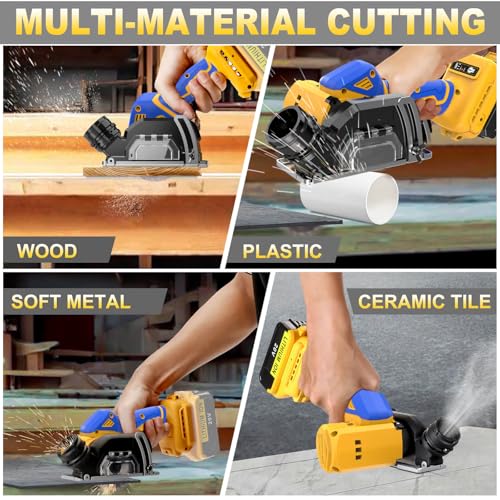 Cordless Cut Off Tool Compatible With DeWalt 20V MAX Battery Compact Rotorazer Saw Brushless with 3\" Blades,2 Speed Adjustment 19000RPM for Metal/Wood/Tile/Plastic Cutting(Too Only) - Thumbnail 7