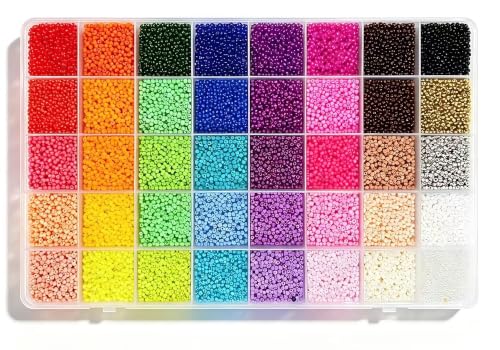 Image of 40 Colors 2mm Seed Beads, 18500 PCS Glass Seed Beads Kit for Jewelry Making, Craft and Bracelet Making