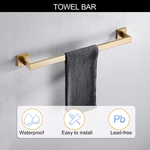 Juego de accesorios de baño de pared dorados, kit de 5 piezas de acero inoxidable de 60cm 4