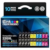 E-Z Ink Remanufactured Ink Cartridge Replacement for Epson 220 XL 220XL T220XL to use with WF-2760 WF-2750 WF-2630 WF-2650 WF-2660 XP-320 XP-420 XP-424(4 Black, 2 Cyan, 2 Magenta, 2 Yellow) 10Pack
