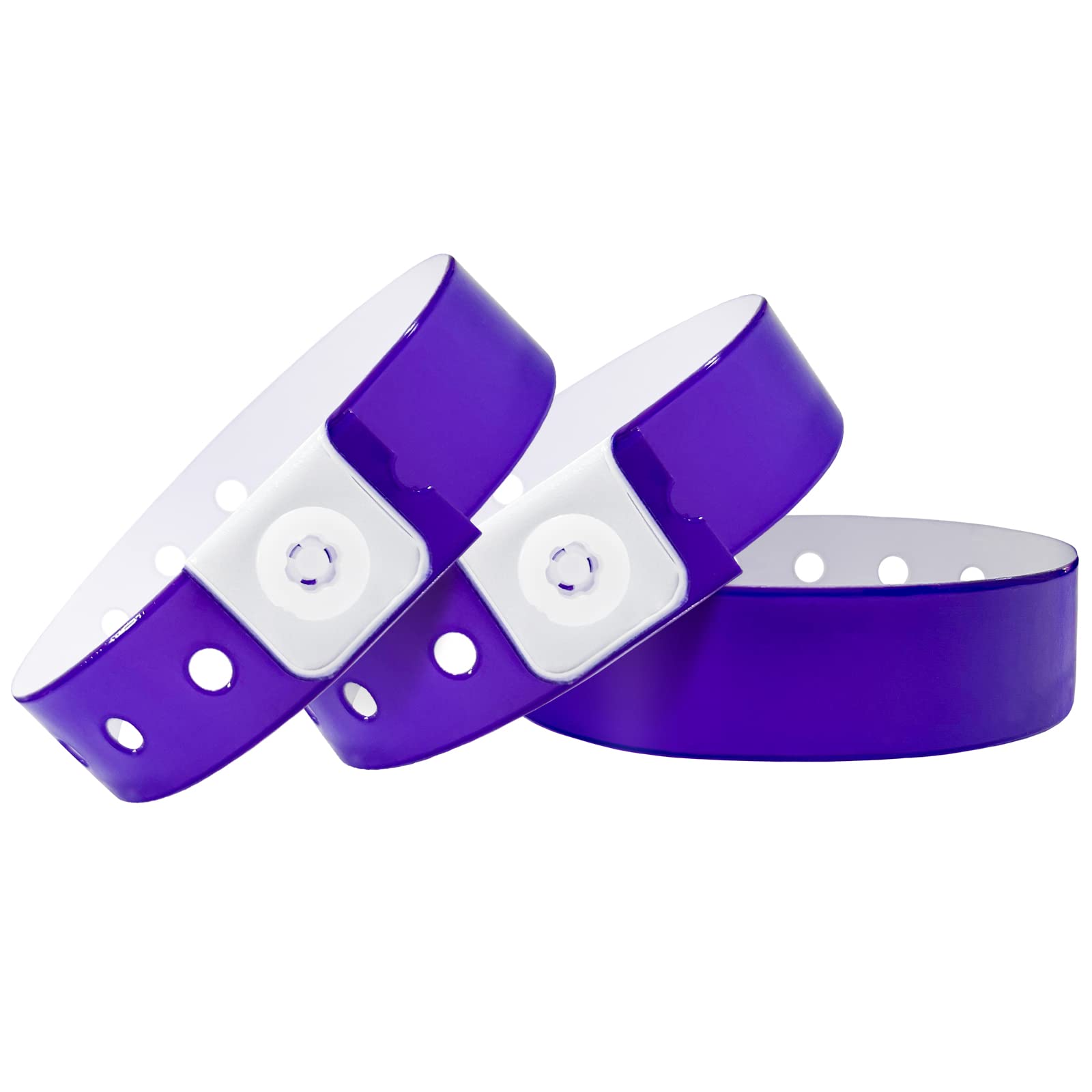 Wristall Plastic Party Purple Wristbands-100 Pack Colored Vinyl Wristbands for Events-Waterproof Lightweight Security Wrist Bands for Bar Club