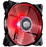 Cooler Master JetFlo 120 - POM Bearing 120mm Red LED High Performance Silent Fan for Computer Cases, CPU Coolers, and Radiators