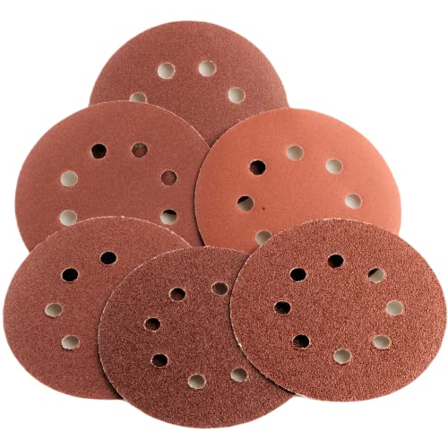 Fexa Schleifscheiben 125mm Set 60 Stück- Klett Schleifpapier Exzenterschleifer rund - 125 mm, 40-240 Korn, 8-Loch - Schleifpapier 125mm