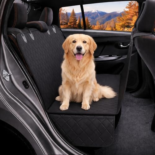 Genérico Cubierta para Mascotas, Funda Impermeable para Mascotas de Autos, Fundas para Asientos de Coche para Perros (Negro)