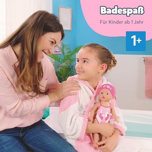 BABY born My First Swim Girl, Aufzieh-Badepuppe, wasserfest, funktioniert ohne Batterien, 30 cm große Puppe, 834060 Zapf Creation, Rosa – Bild 4