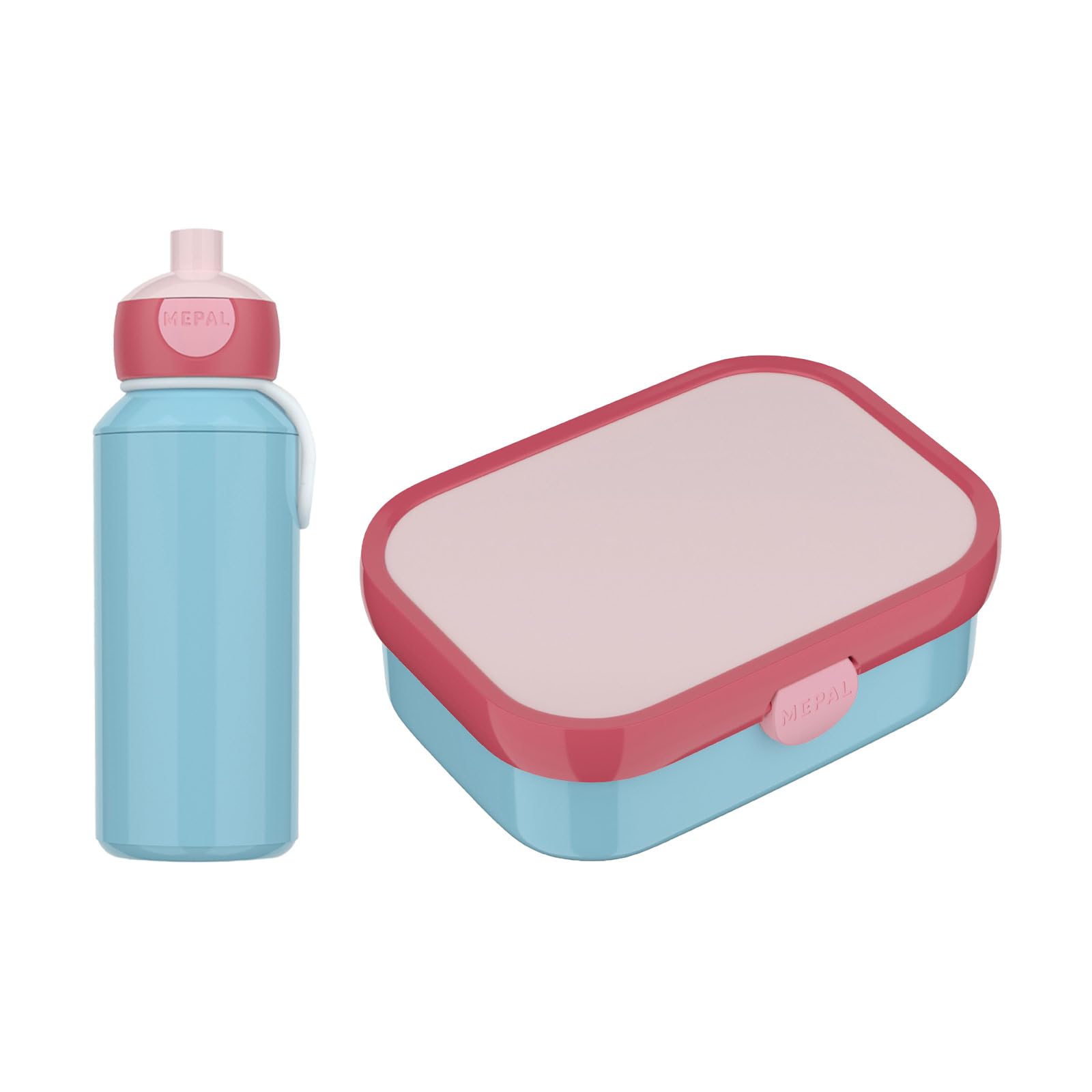 Mepal - Juego de almuerzo Campus Switch - Set para niños con botella y fiambrera desplegable - Fiambrera para la escuela o de viaje - Apto para lavavajillas - 400 + 750 ml - Azul frío/rosa frío