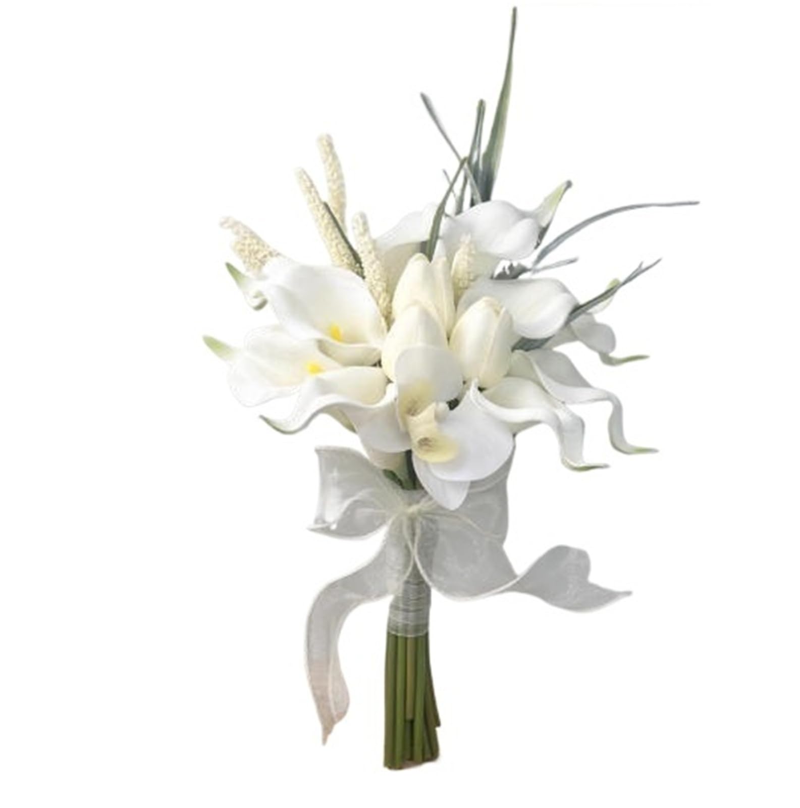 WENYOG Wedding Bouquet Bride And Bridesmaid Holding Flowers White Imitation Orchid Tulips(Color 5)