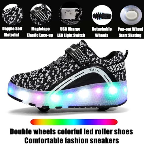 Image of Ylllu Kids LED Roller Skate Shoes with Wheel Light up Roller Shoes Gift for Girls Boys Children