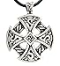 Pewter Solar Cross Celtic Irish Druid Pendant on Leather Necklace