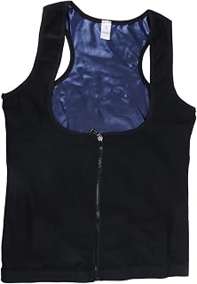 Chaleco de sauna, faja con cremallera, camiseta sin mangas transpirable para quemar grasa y sudar, ideal para entrenar, fitness y correr (tallas S/M)