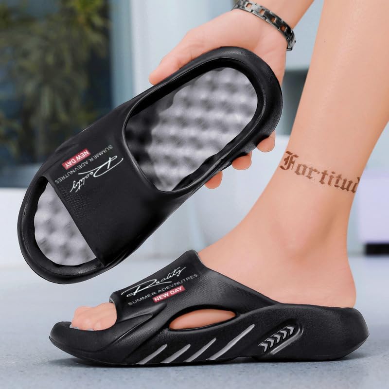 Men's Fashion Outerwear-Inspired Casual Sports Slippers - Non-Slip Thick Sole, Comfortable & Durable Beach Footwear