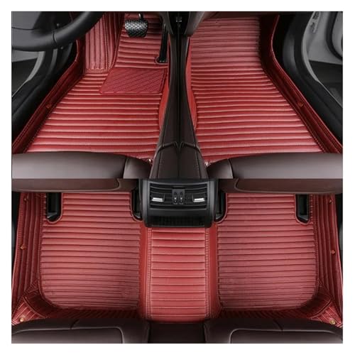 Tapis de sol pour voiture personnalisé Cadillac XT6 7 places 2020-2025 vin rouge