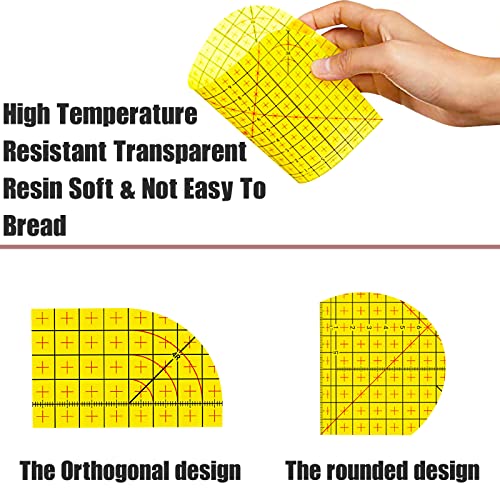 image for BSGOGO Set of 8 Acrylic Quilting Ruler,Non Slip Rings 50 Pieces, Ironi