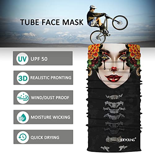 Image of JOEYOUNG Skull Face Mask UV Sun Dust Neck Gaiter Bandana Headwear Motorcycle