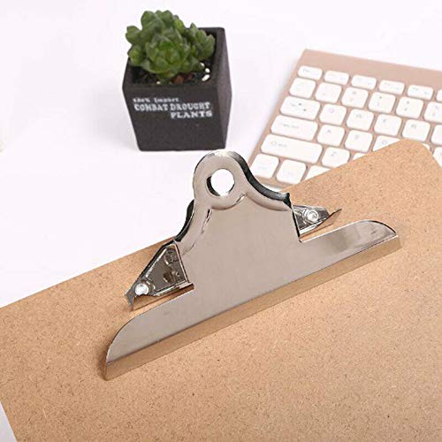 5 Pcs A5 Clipboard Wooden Hardboard with Chrome Clip and Mental Hanging Hooks Memo File Clip Board Menu Board Document Holders for Office Warehouse Home School - Image 4