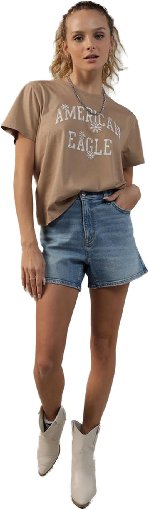 American EagleWomen Graphic Tee S Peach