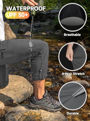 Moosehill Men's Hiking Cargo Pants Lightweight Water-Resistant Quick Dry for Tactical Work Fishing Golf Travel Outdoor Casual4