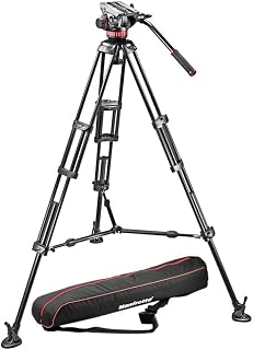 Manfrotto MVH502A,546BK-1 Professional Fluid Video System with Aluminum Legs and Mid Spreader (Black)