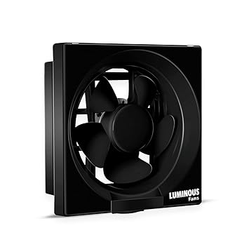 Luminous Vento Deluxe 150 mm Exhaust Fan for Kitchen, Bathroom, and Office (Cut-out Size - Sq 192 x 192 mm, Black)