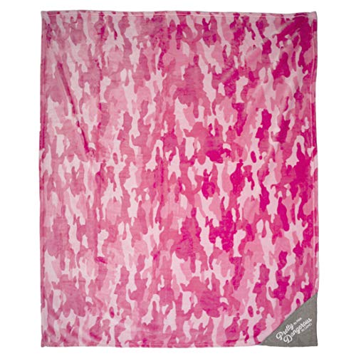 Pavilion Gift Company -Pretty In Pink Dangerous In Camo - Pink Camouflage 50 X 60 Inch Super Soft Royal Plush Blanket With Snack, Phone Or Remote Holder Pocket In The Corner (35153) #TOP4