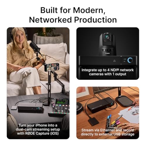 RØDE RØDECaster Video Core – Console de Production vidéo et Audio – Interrupteur multicaméra, 3 entrées HDMI, 1080p Video, Scènes Multi-Sources – vue 8