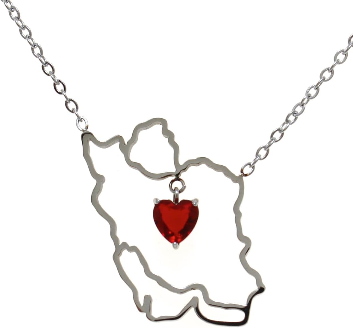 Iran map Heart Necklace