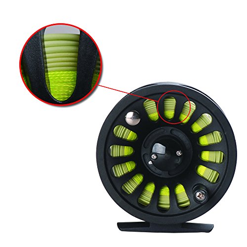 Luremaster Pre-Loaded 5/6 Wt Fly Fishing Reel With Weight Forward Floating Fly Fishing Line Wf5F Backing Line Taper Leader Combo Set For River Stream Fishing - Moss Green #TOP6