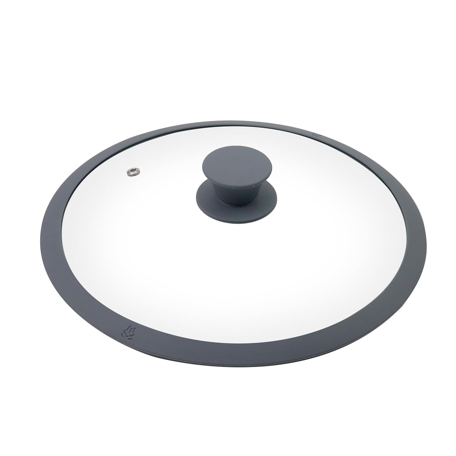 Antrader Tapa redonda de vidrio templado, tapa universal de 10.5 pulgadas con borde de silicona resistente al calor para ollas, sartenes y sartenes, 1 unidad