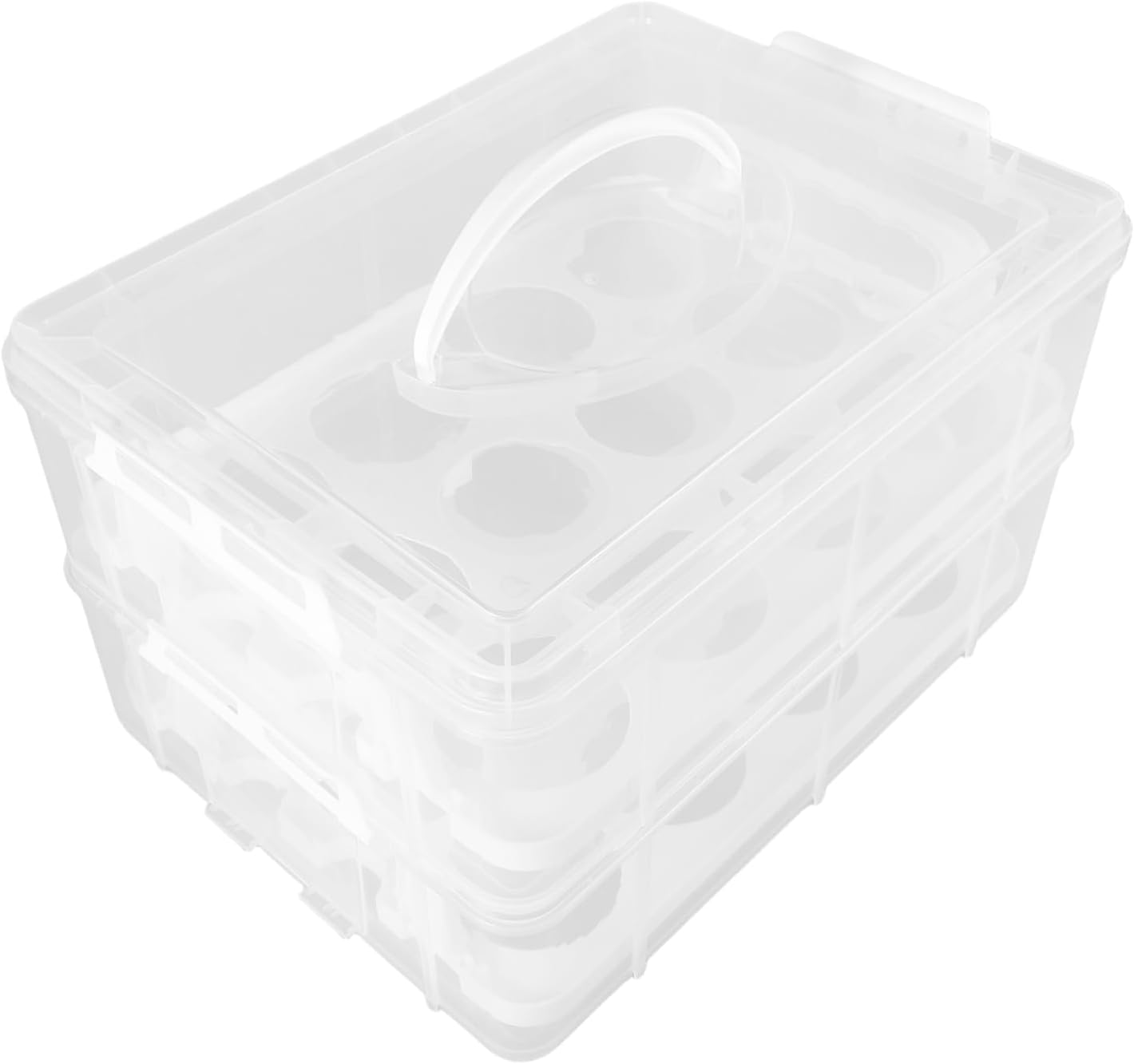 IMIKEYA Dual Cupcake Carrier with Lid Transparent Design for Easy Portability for Daily Use Lightweight and Multipurpose Storage Box for Cakes and Desserts