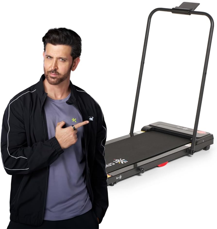 Cult Pro 2 HP Peak DC Motorized | Under Desk Treadmill with Max Speed 10 Km/Hr | Max User Weight 110 Kg for Home Workout with LED Display, Mobile Holder and Remote Access.,Black