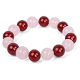 Edgiyuo White And Red Crystal Beads Bangle For Cosplay And Everyday Wear