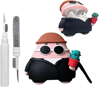 for AirPods Pro 2 Case with Cleaner Kit,Compatible with Airpods Pro 2nd Generation Case,3D Cartoon Cute Silicone Protective Cover for AirPods Pro 2 Cover with Keychain for Boys Girls Women (Patrick)