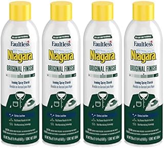 Liquid Starch Iron Spray (4-pack, 20 oz) - Niagara Starch Spray Iron Aid: Non-Flaky/Clogging | Durafresh Scent - Original Hold Iron Out Spray - Iron Spray Pack for Clothes & Fabrics…