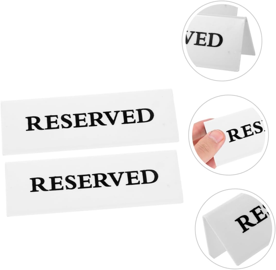 2pcs Reserved Tabletop Signs for Restaurant Elegant Reserved Table Markers Compact and Sturdy Design for Weddings Parties and Banquets Text