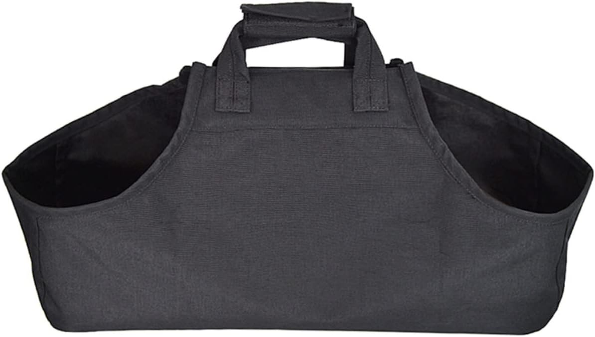Levemolo 1pc Camping Canvas Bag Firewood Carrier Handles Outdoor Firewood Holder Storage Bag Reusable Tote