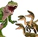 Jurassic World Toys Amber Collection Baby T Rex & 3 Compsognathus Compy Dinosaur Figures Jurassic Park II Toy with Posable Joints, Authentic Look & Display Stand for 8 Years Old & Up,HBY32