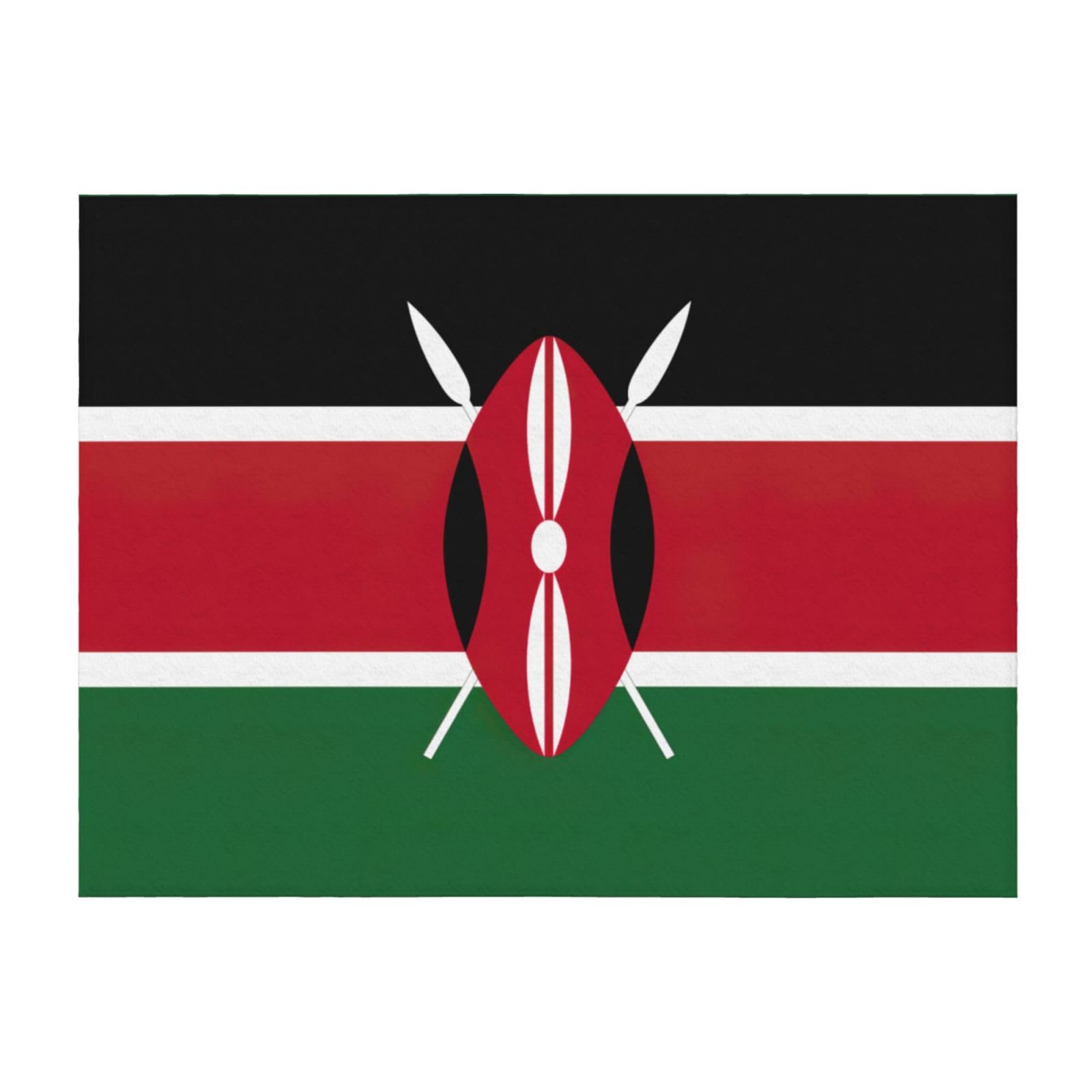 Couverture lit drapeau Kenya plaid léger imprimé toutes saisons pour canapé