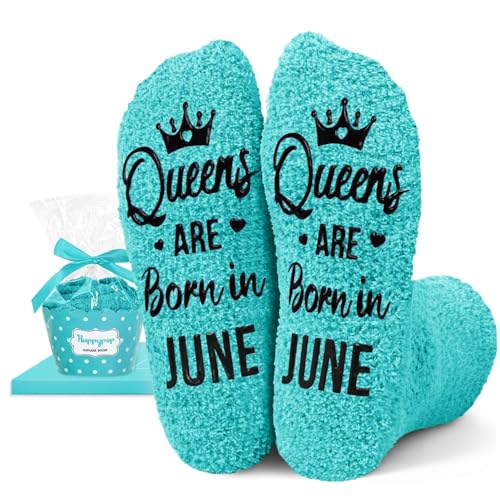 Image of HAPPYPOP Women Queen Birth Month Socks - Month Birthday Gifts, Socks for Her Female in Green