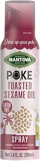 Mantova Poke Toasted Sesame Oil Spray, 3.4 fl. oz. (Pack of 2), 100% Pure, Heart-Healthy Toasted Sesame Oil, All-Natural, Vegan-Friendly, Gluten-Free, Cholesterol-Free, Certified Kosher