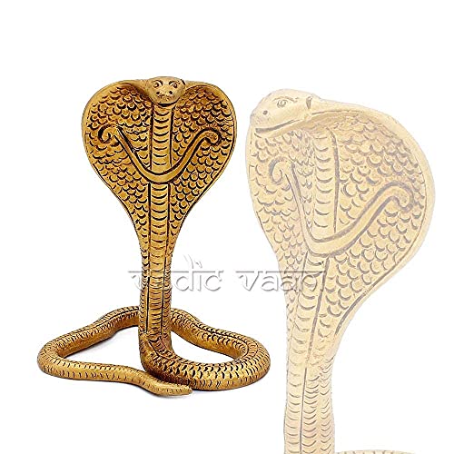 Image of VEDIC VAANI Brass Lord Shiva Nagaraj Vasuki Serpent Naag Devta (Snake) Sharpdosh Idol for Puja (1 Pcs)